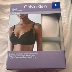 Calvin Klein Pink and Beige Wirefree Bra 2 Pack